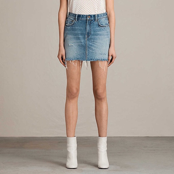 AllSaints Betty Denim Mini Skirt Size 2 - Picture 8 of 8